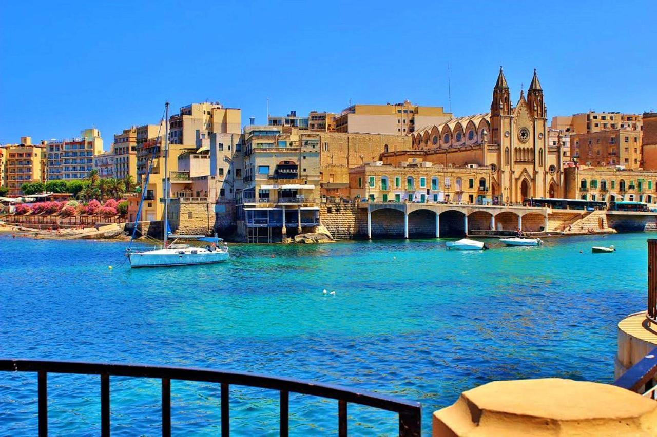 Modern Apartment Steps To St George'S Bay San Ġiljan Extérieur photo
